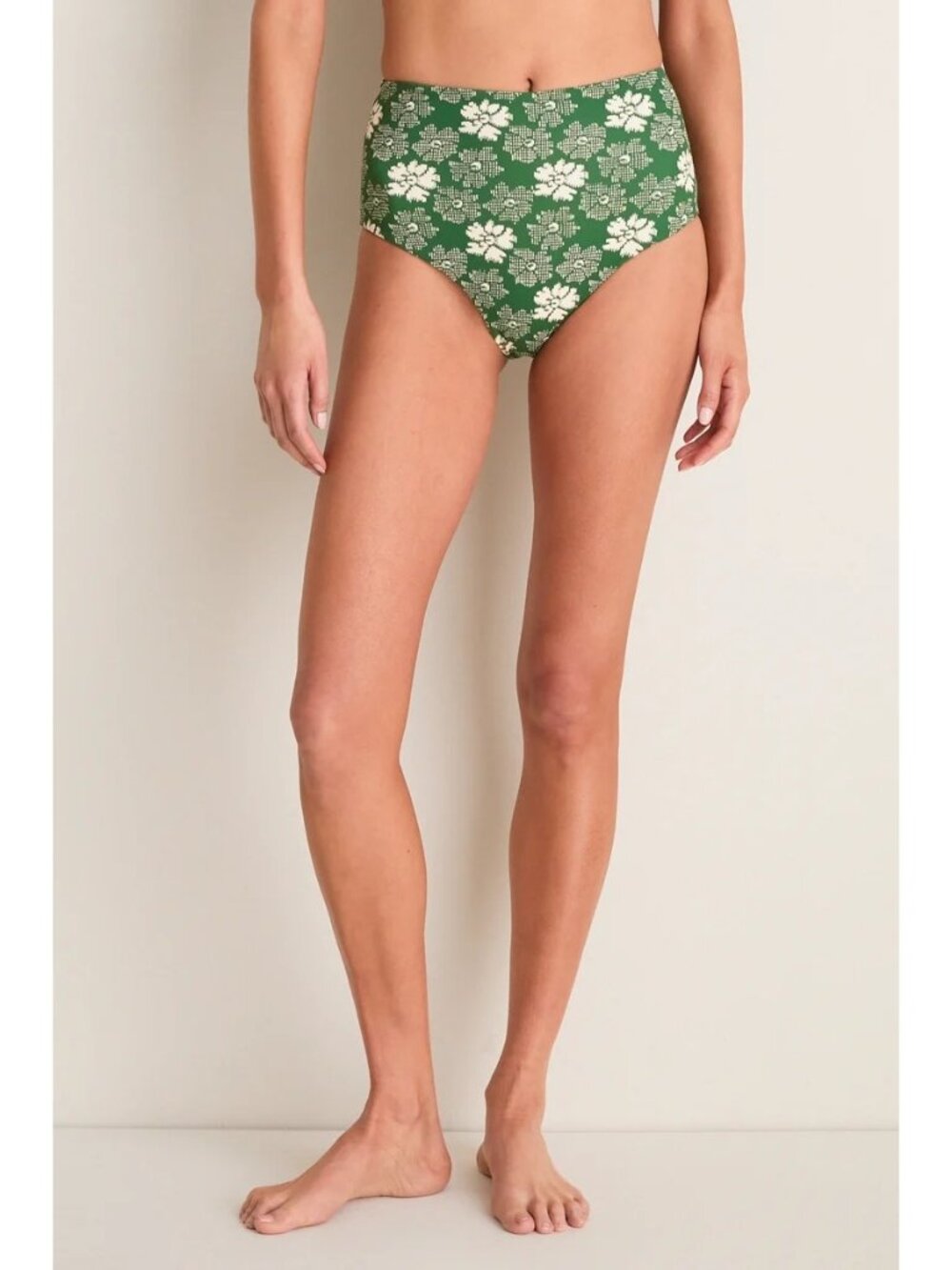 SEA NEW YORK Gloria Print Bikini Bottom Green Size Medium NWT